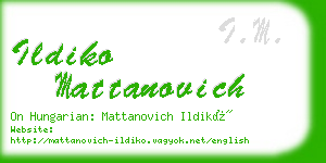 ildiko mattanovich business card